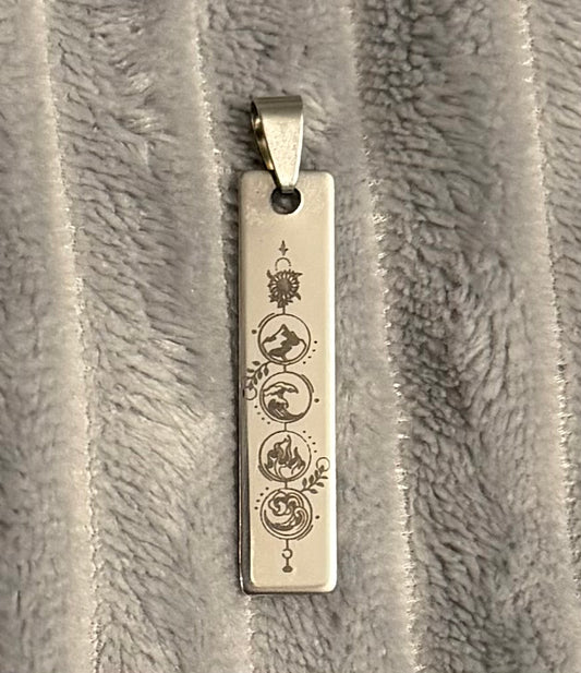 Elemental Alignment - 304 Stainless Steel Laser Engraved Pendant