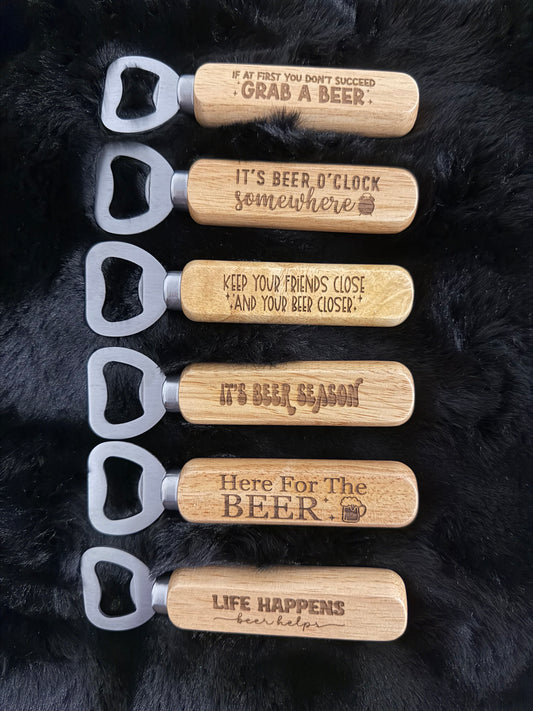 Beer bottle openers