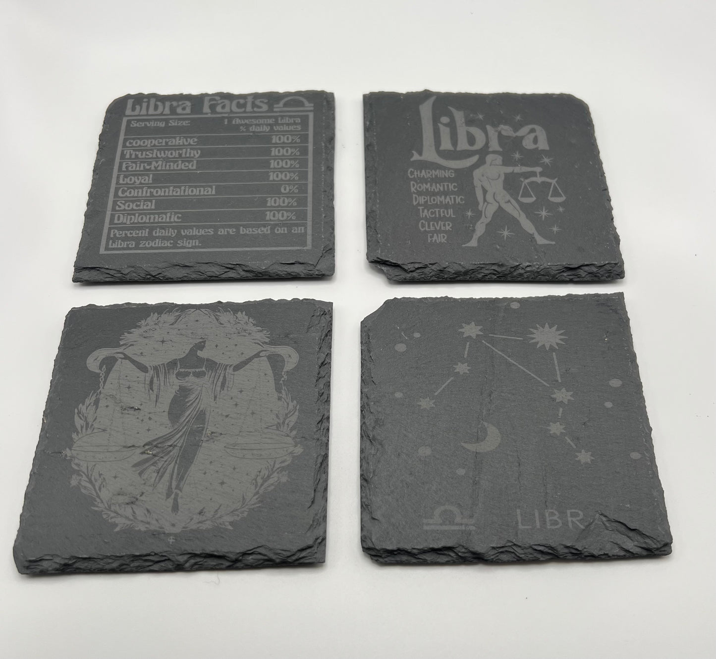 Zodiac Sign Set of 4 Slate Coasters