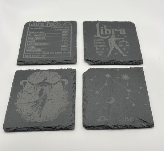 Zodiac Sign Set of 4 Slate Coasters